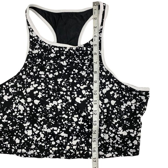 Fabletics Moorea Black White Paint Splatter Print Sports Bra Stretch Size XXL - Picture 7 of 7